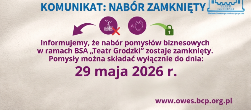 Zamknięcie naboru pomysłów biznesowych w Teatrze Grodzkim