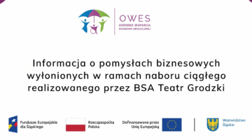 Informacje o wynikach oceny pomysłów biznesowych w Teatrze Grodzkim